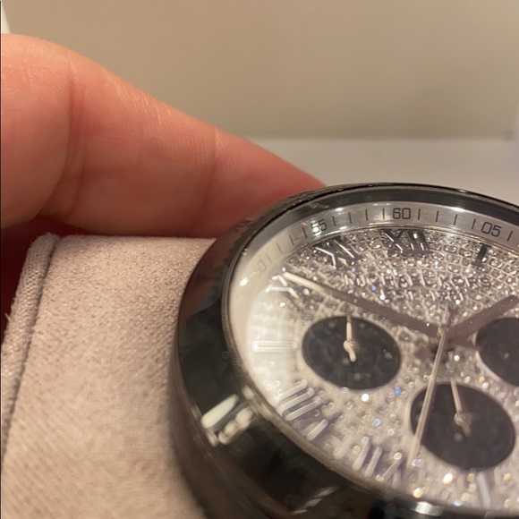 Michael Kors Black Plated Pave Glitz Dial Watch - Picture 3 of 10